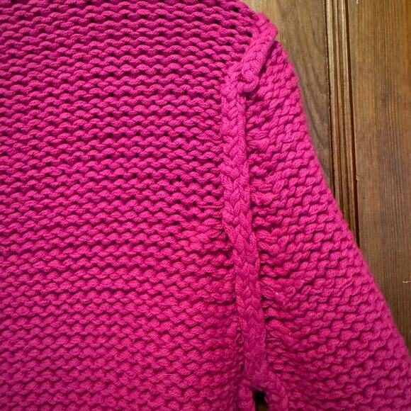 NWT Deadstock Vintage 525 America Hand Knit Chunky Zip Up Sweater Pink M Cottage - Picture 14 of 16